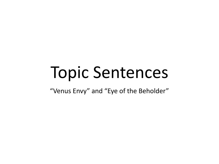 topic sentences