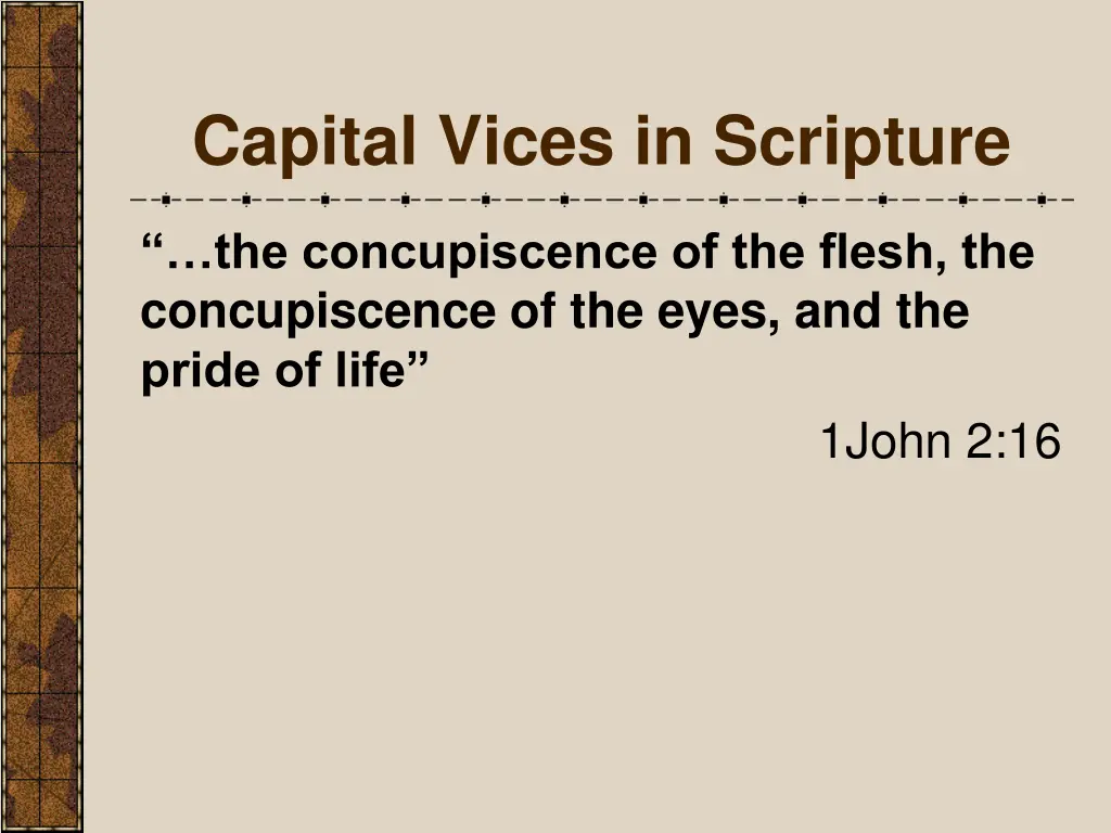 capital vices in scripture