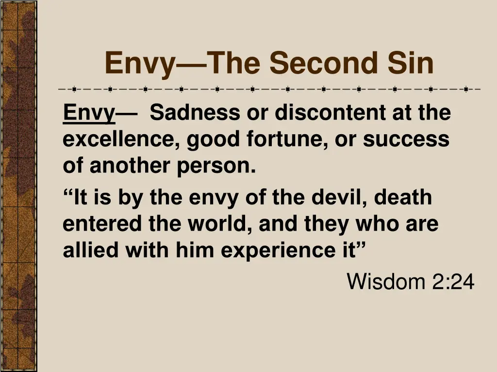 envy the second sin
