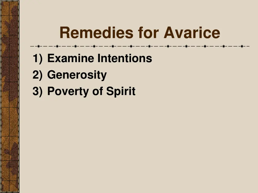 remedies for avarice