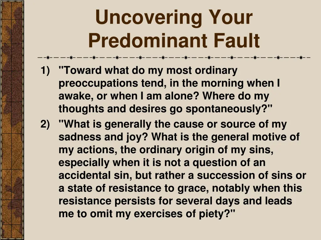 uncovering your predominant fault 1