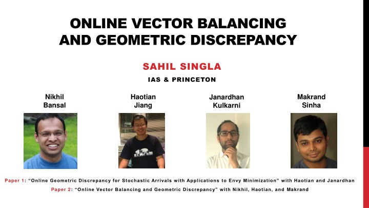 online vector balancing and geometric discrepancy