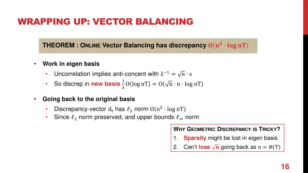wrapping up vector balancing