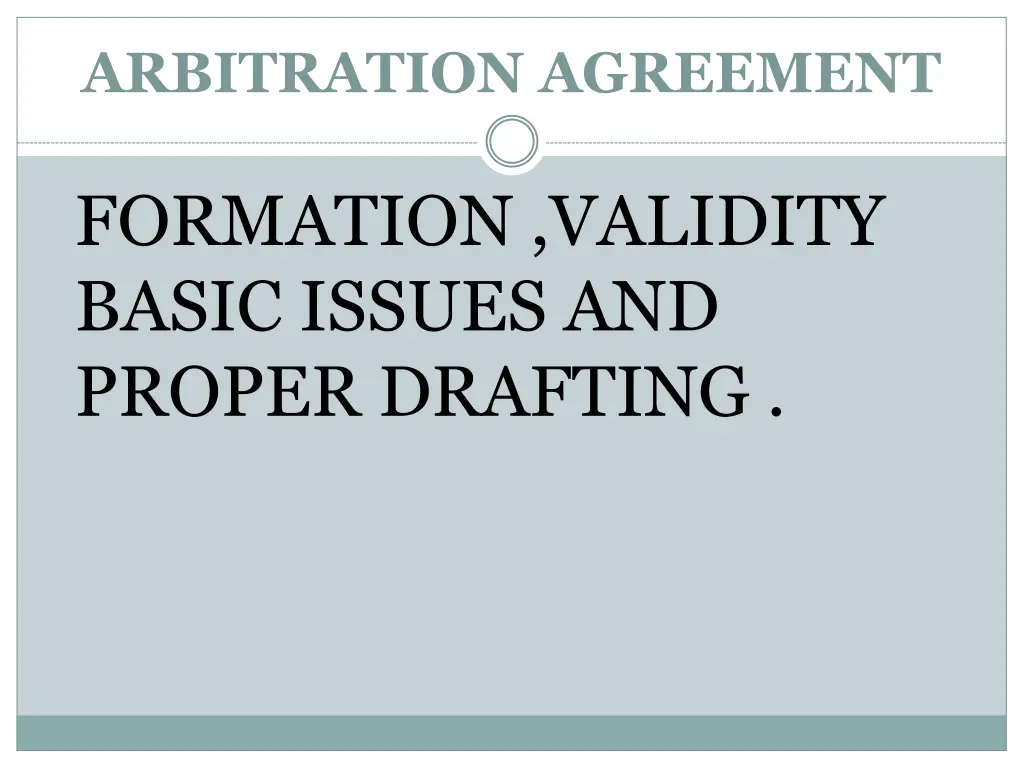 arbitration agreement