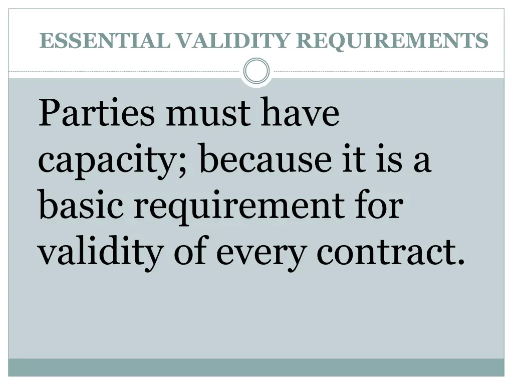 essential validity requirements