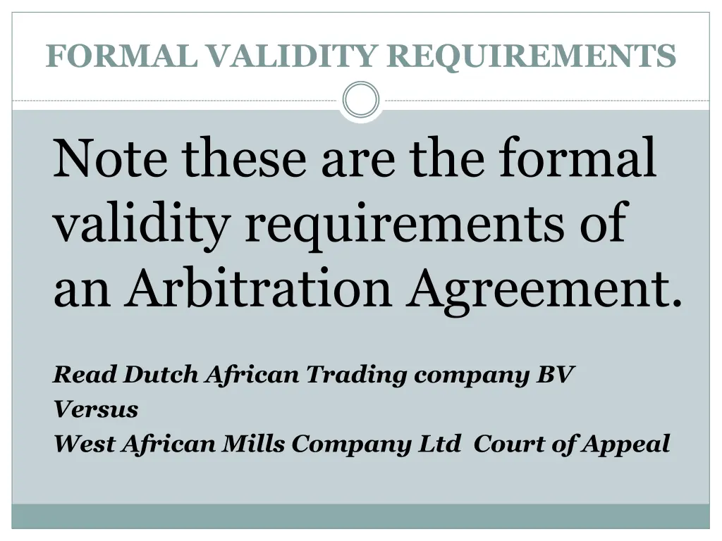 formal validity requirements