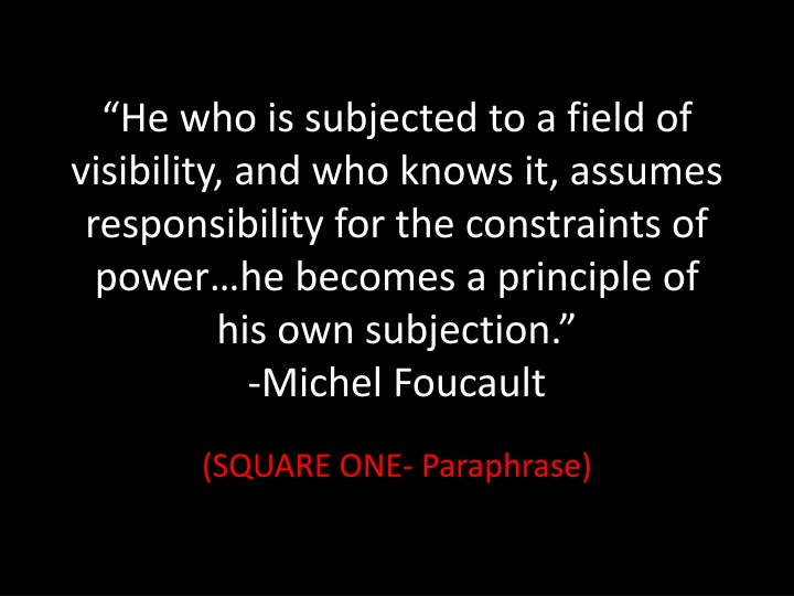 he who is subjected to a field of visibility