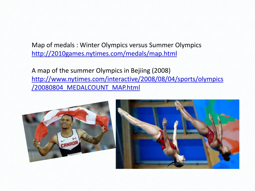 map of medals winter olympics versus summer
