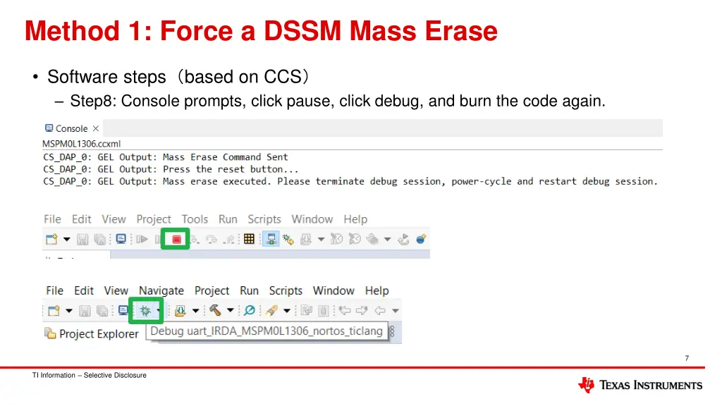 method 1 force a dssm mass erase 1