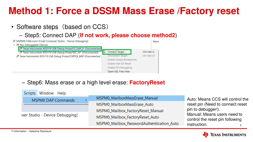 method 1 force a dssm mass erase factory reset 3