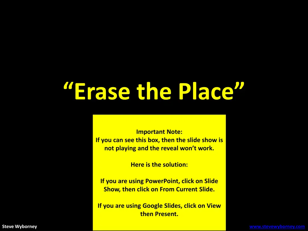 erase the place 2