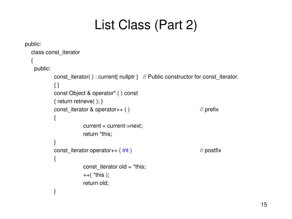 list class part 2