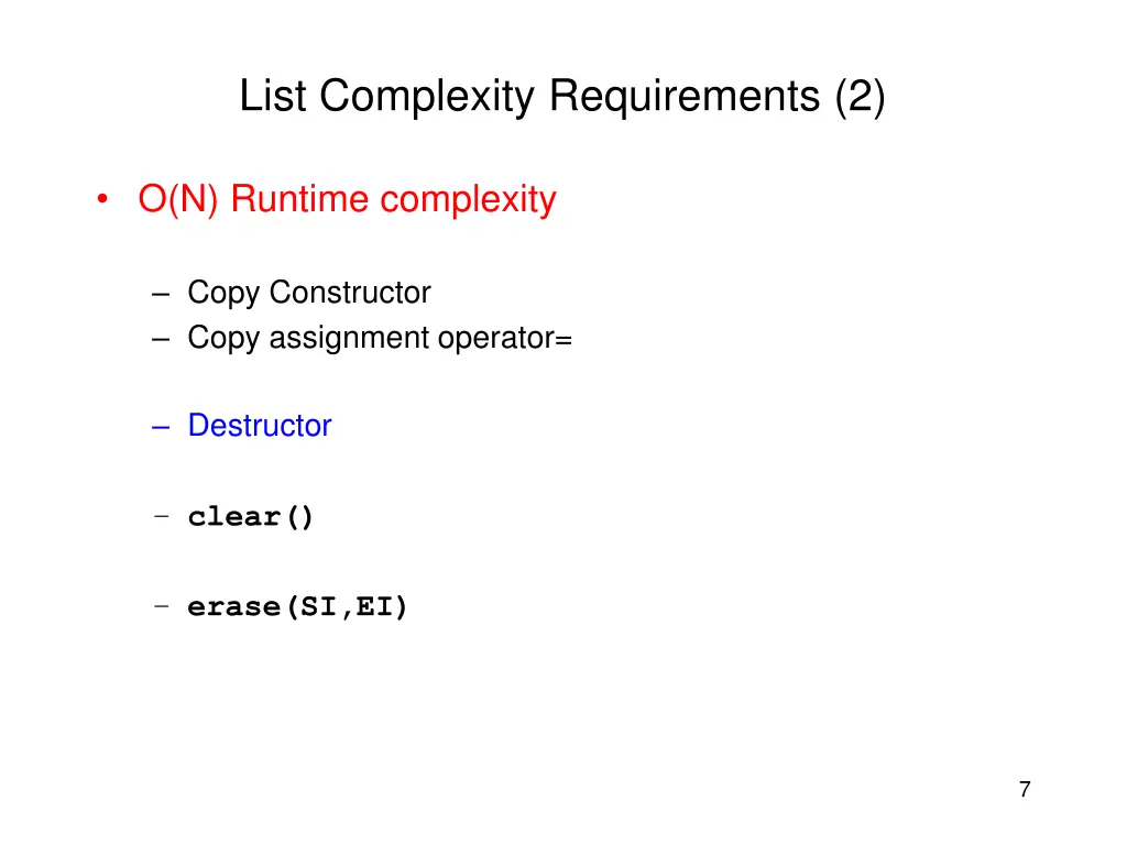 list complexity requirements 2
