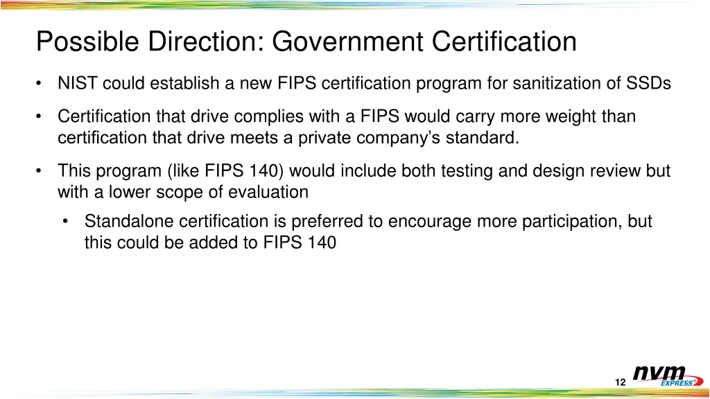 possible direction government certification