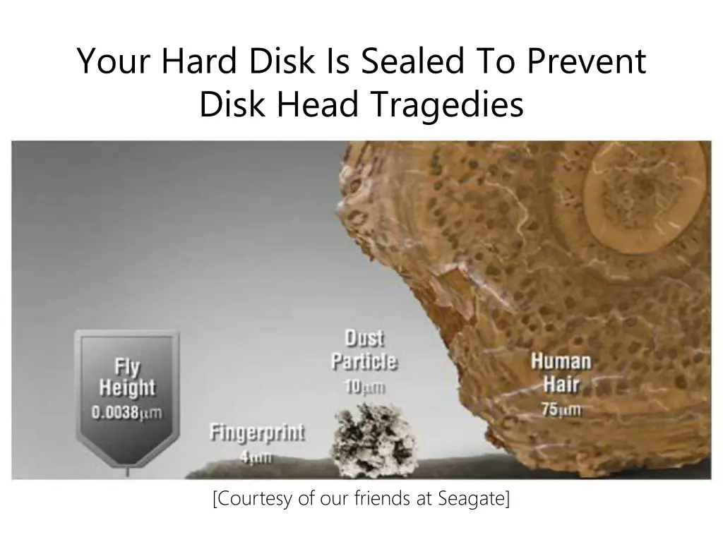 your hard disk is sealed to prevent disk head