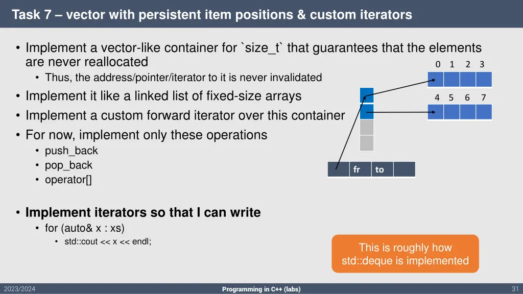 task 7 vector with persistent item positions