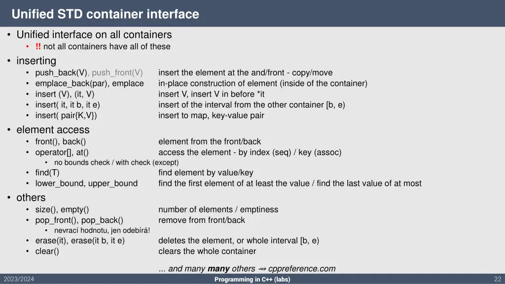 unified std container interface