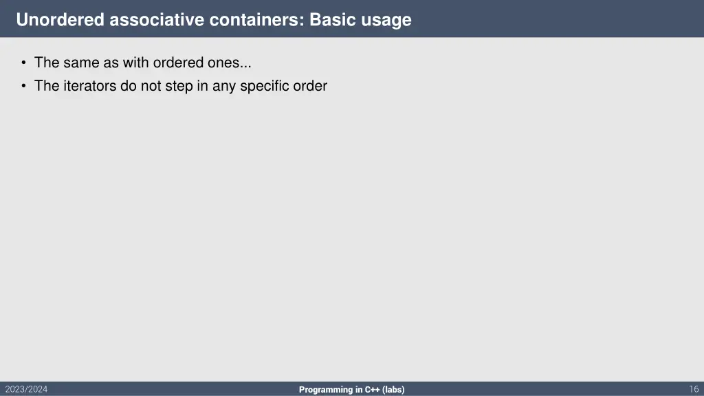 unordered associative containers basic usage