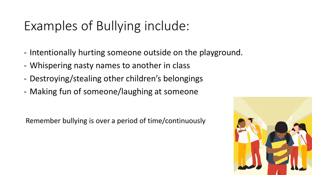 examples of bullying include