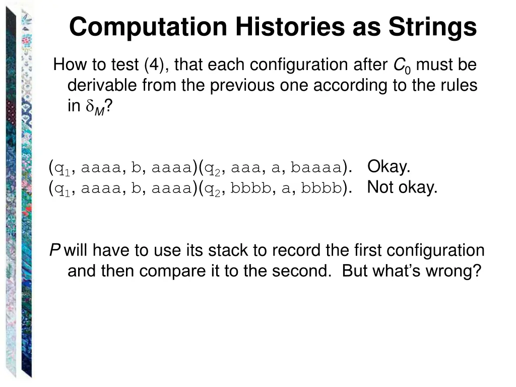 computation histories as strings 1