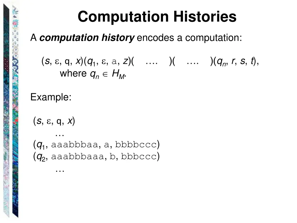 computation histories