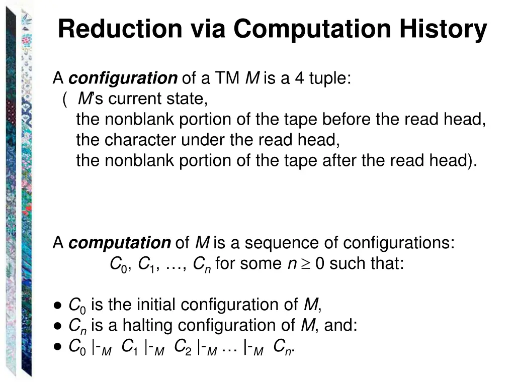 reduction via computation history