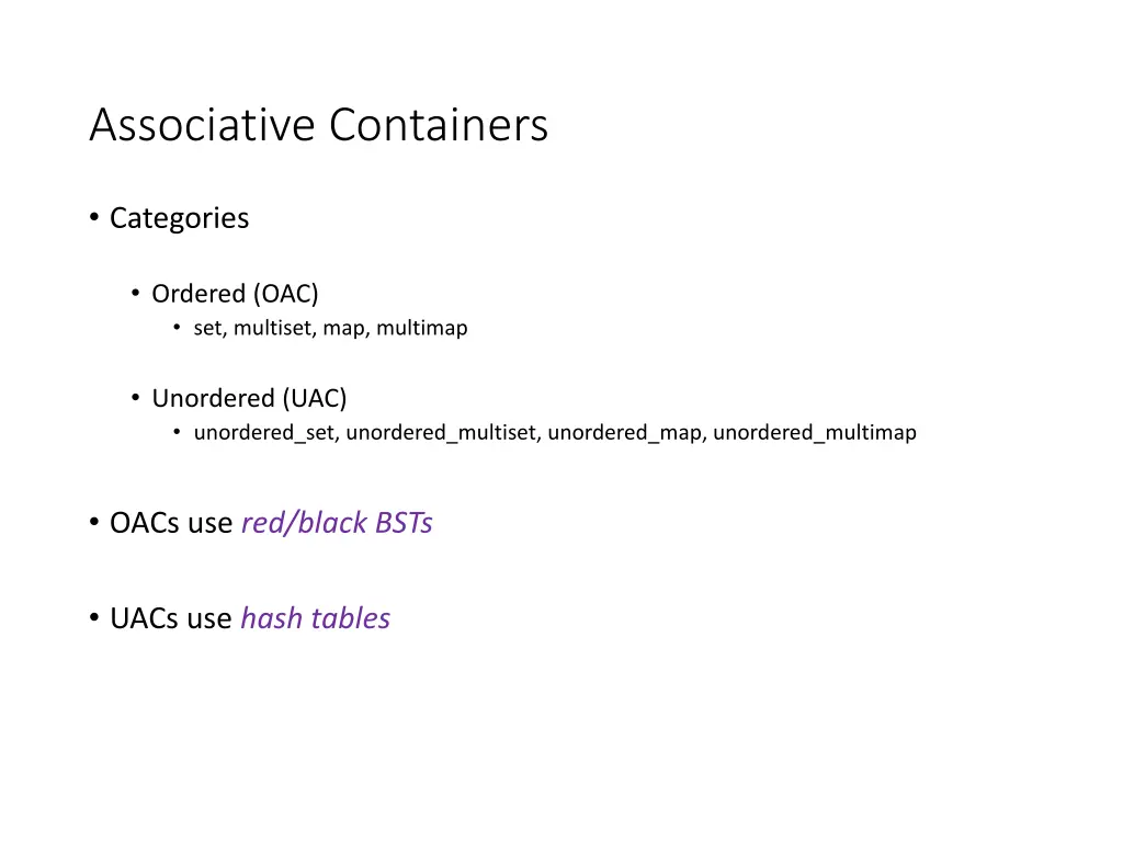 associative containers