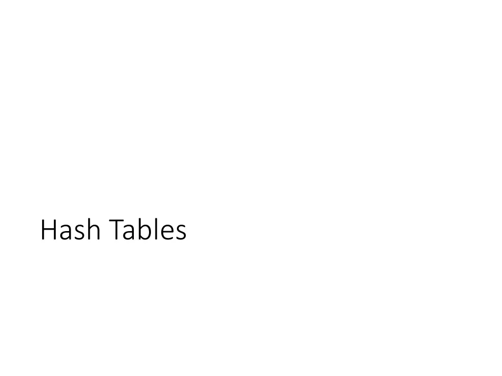 hash tables