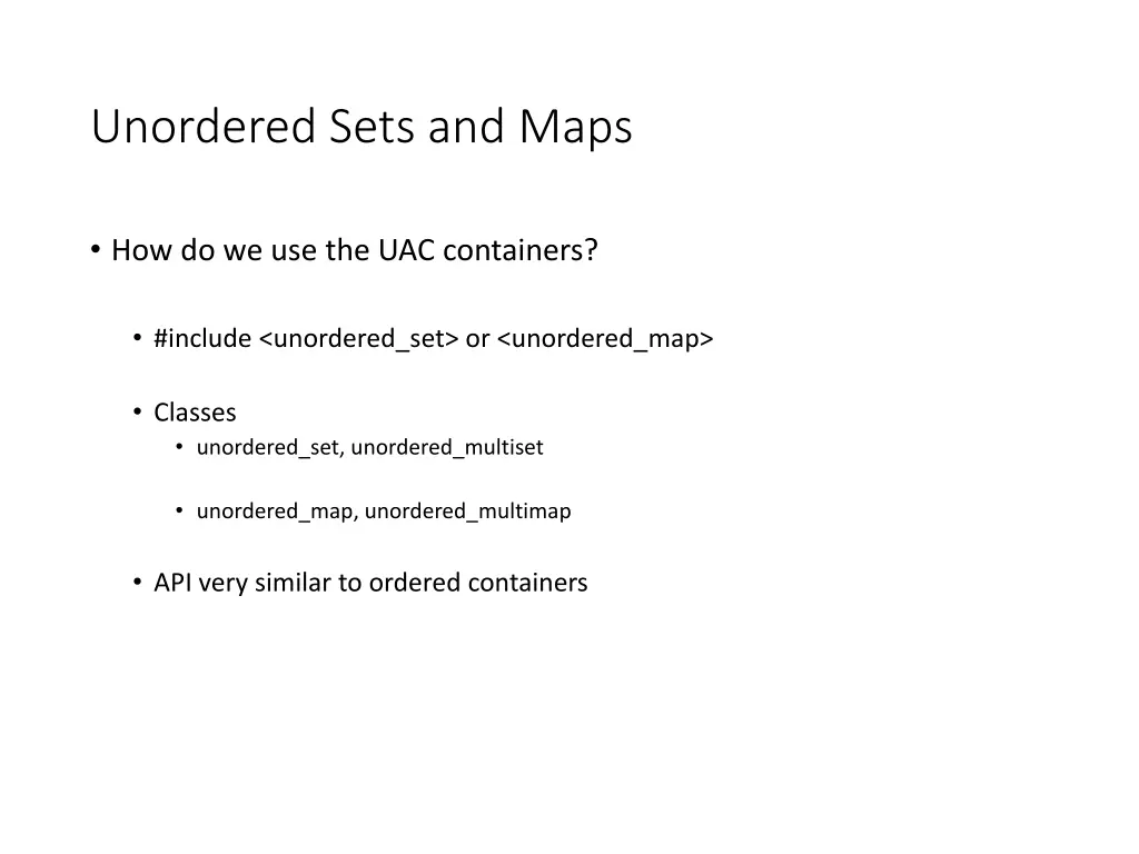 unordered sets and maps