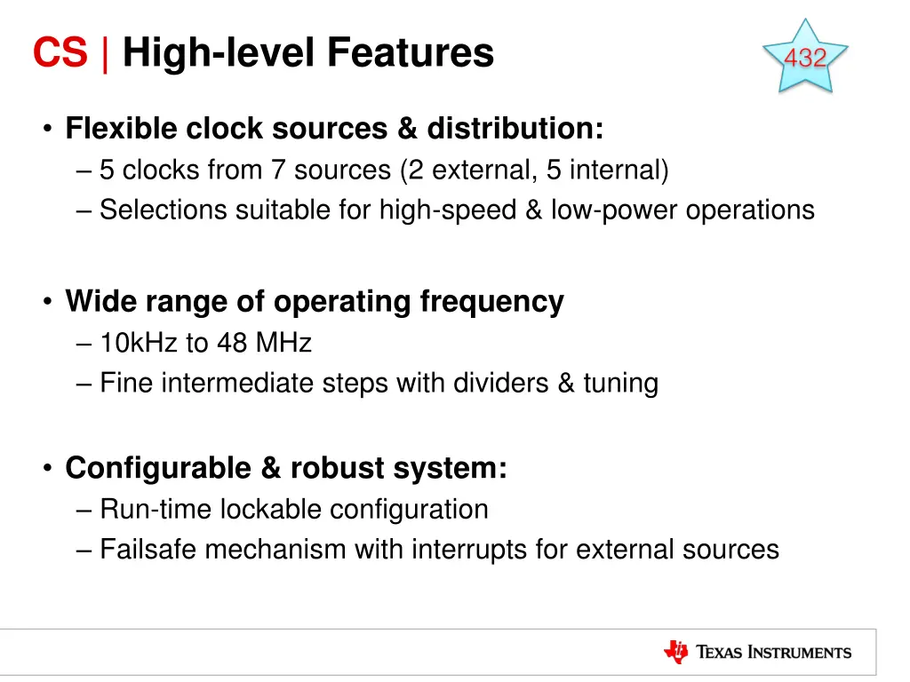 cs high level features