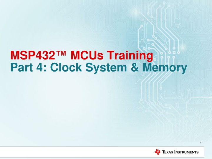 msp432 part 4 clock system memory