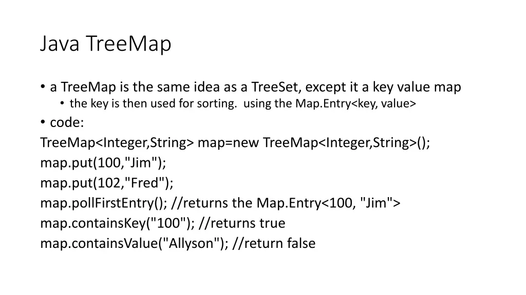 java treemap