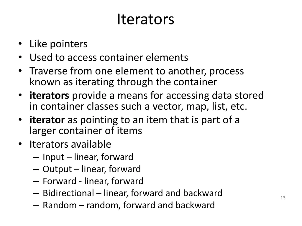 iterators