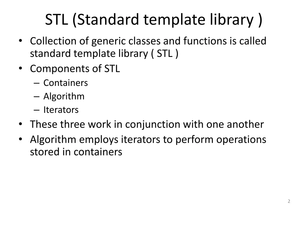 stl standard template library collection