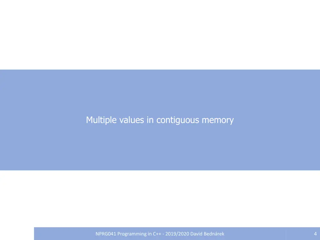 multiple values in contiguous memory