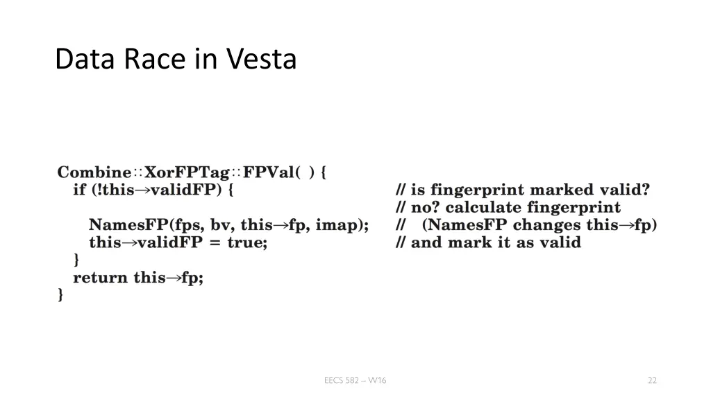 data race in vesta