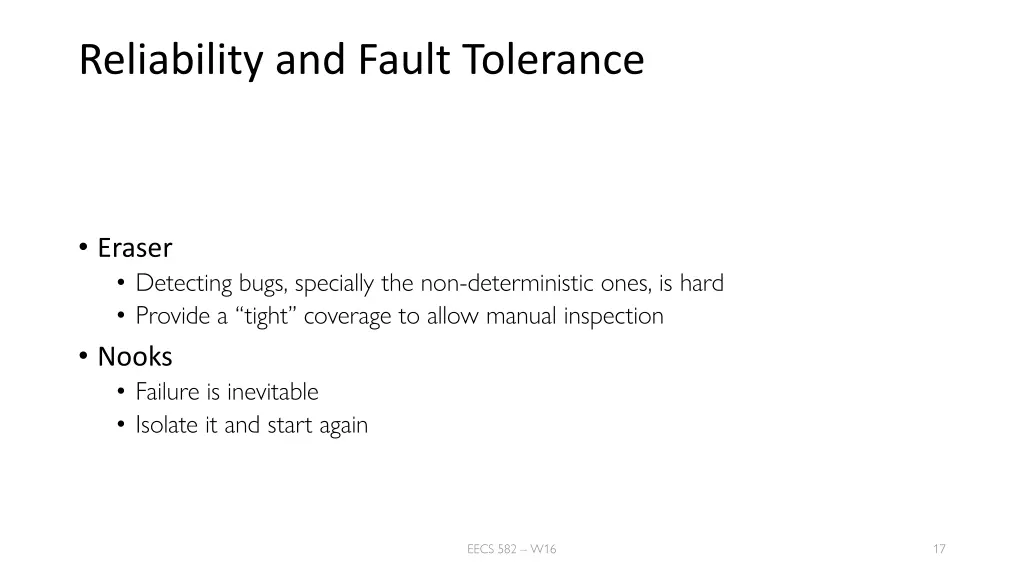 reliability and fault tolerance 1