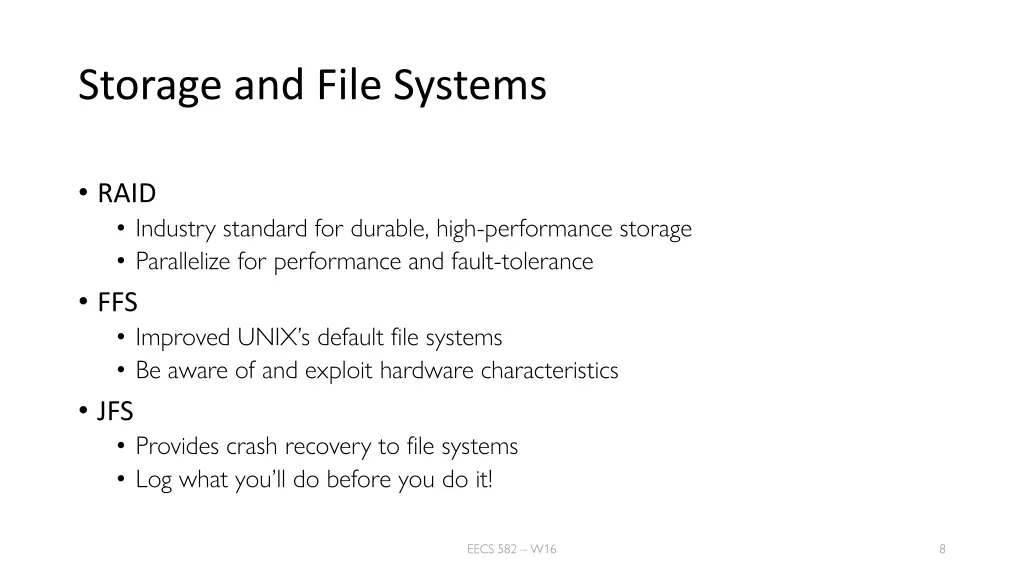 storage and file systems 1