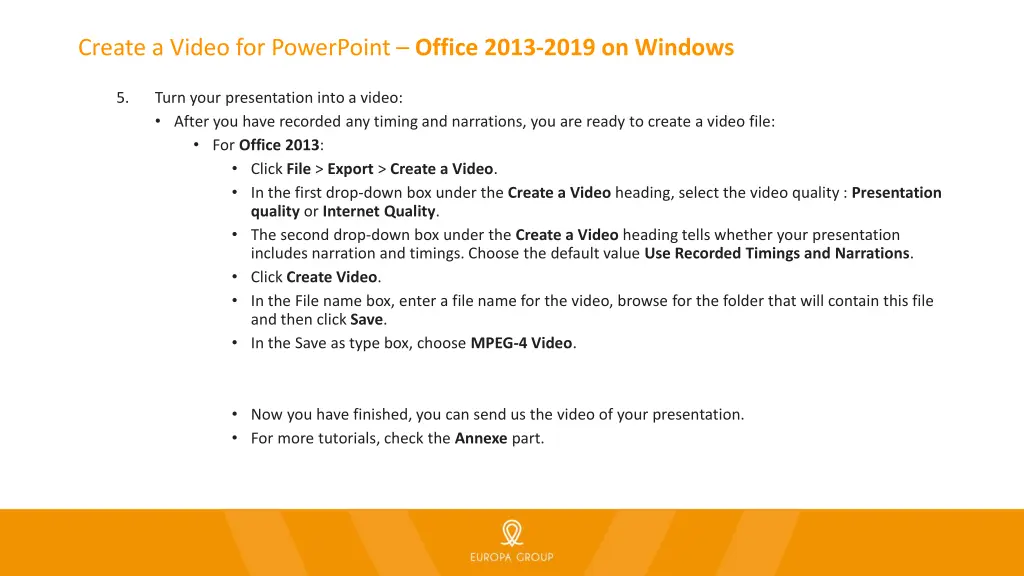 create a video for powerpoint office 2013 2019