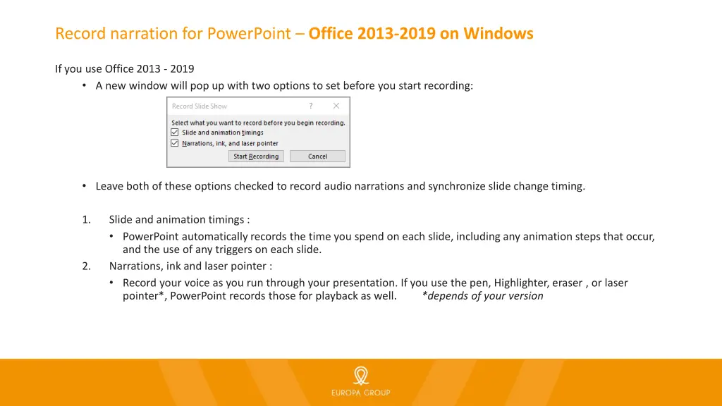 record narration for powerpoint office 2013 2019