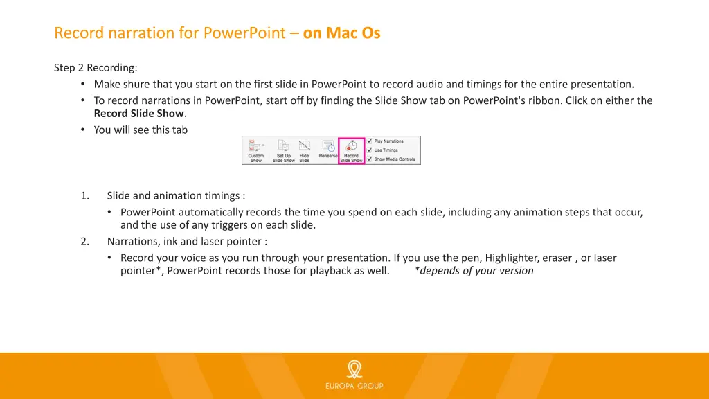 record narration for powerpoint on mac os