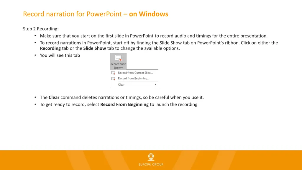 record narration for powerpoint on windows