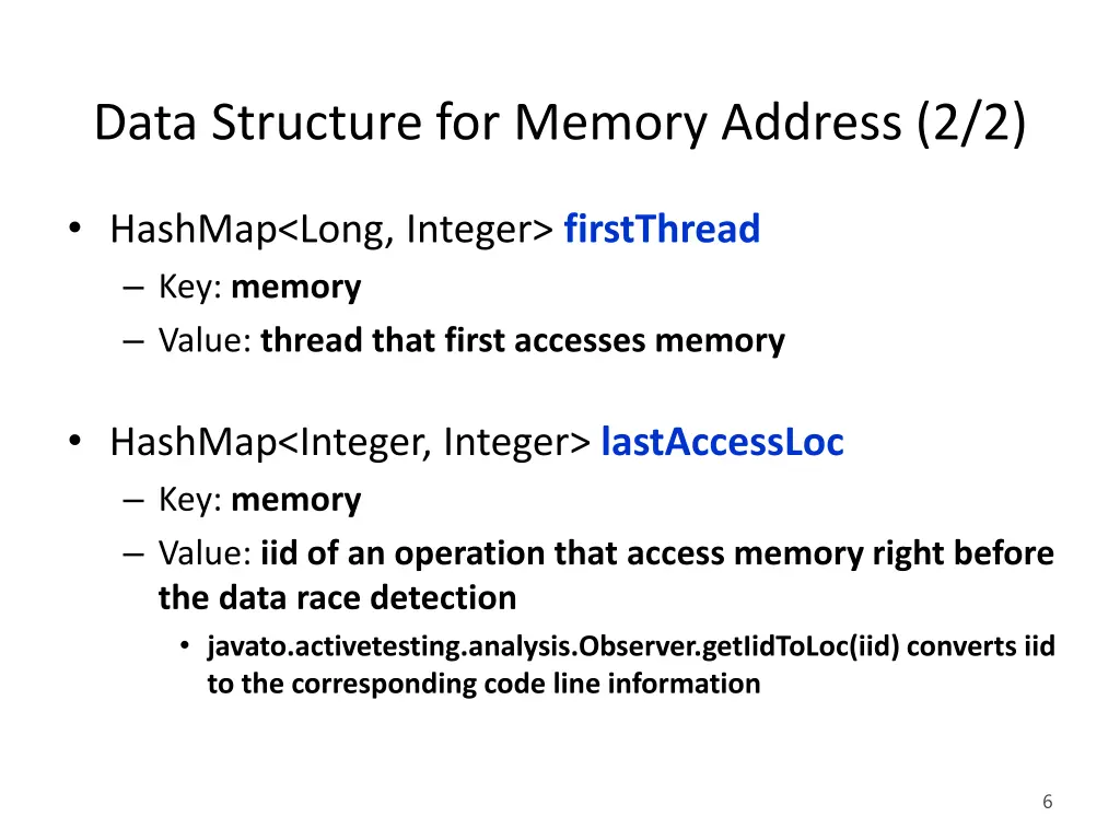 data structure for memory address 2 2