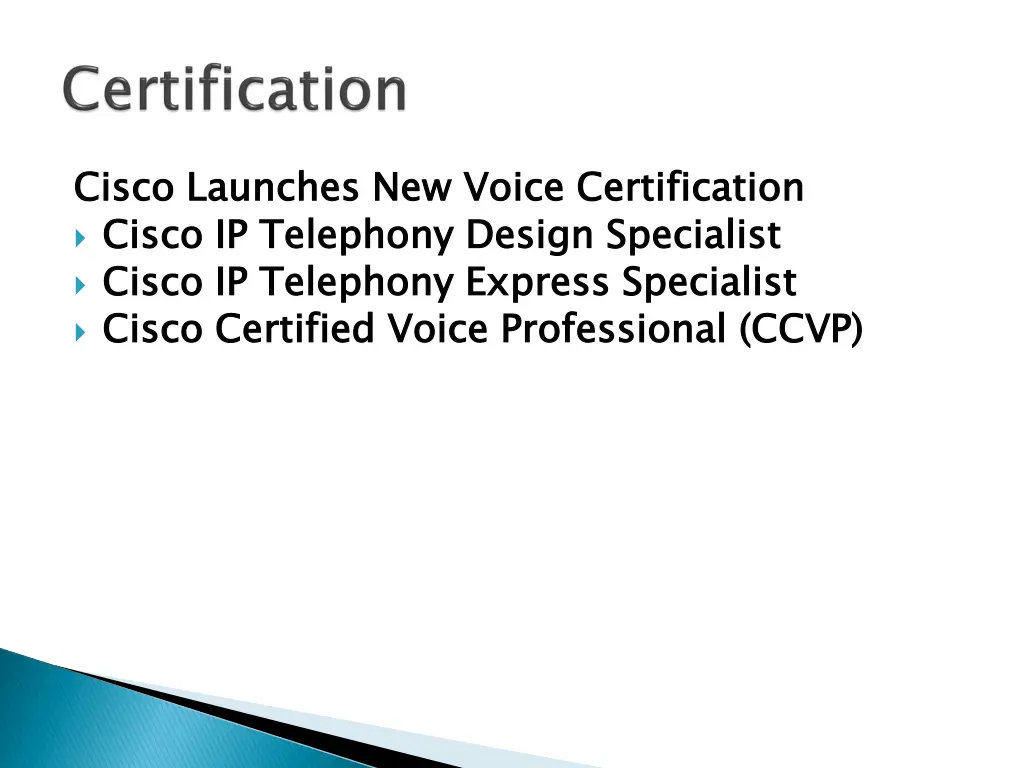 cisco launches new voice certification cisco