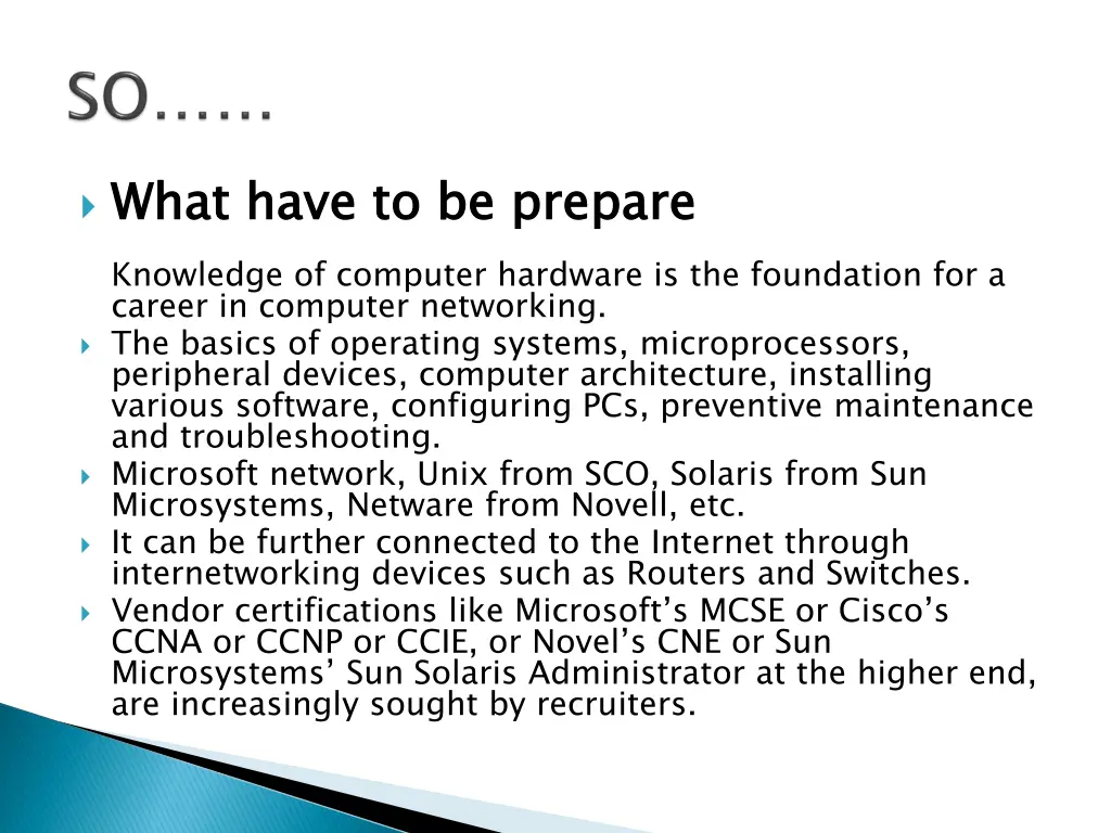 what have to be prepare knowledge of computer