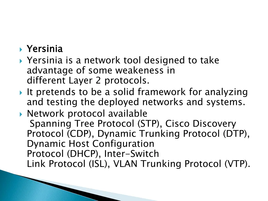 yersinia yersinia is a network tool designed