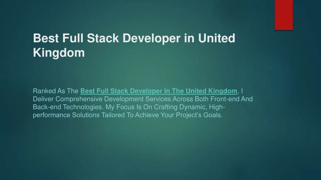 best full stack developer in united kingdom