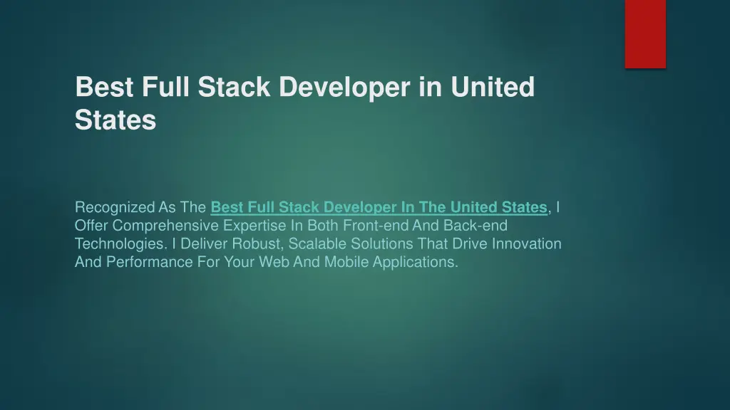 best full stack developer in united states