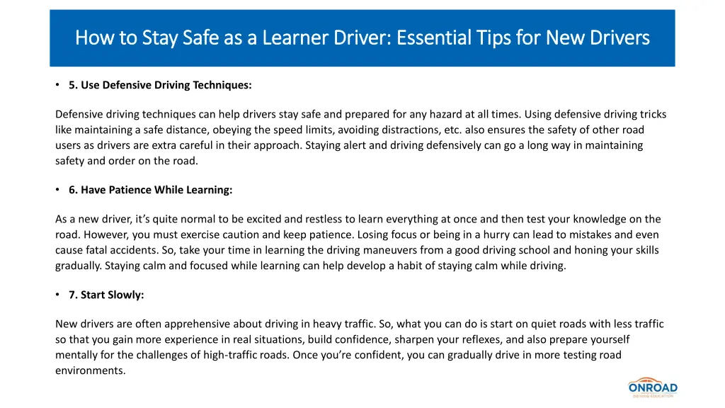 how to stay safe as a learner driver essential 3