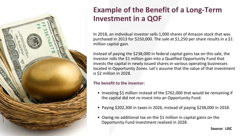 example of the benefit of a long term investment